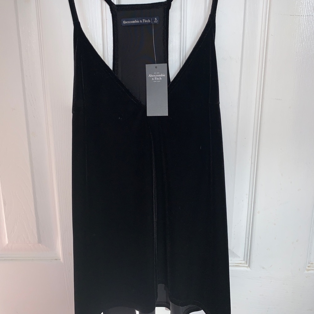 Black velvet tank top